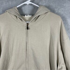 10 Tree Sweatshirt Mens Large Hoodie Outdoor Classic Relaxed Cream Full Zip